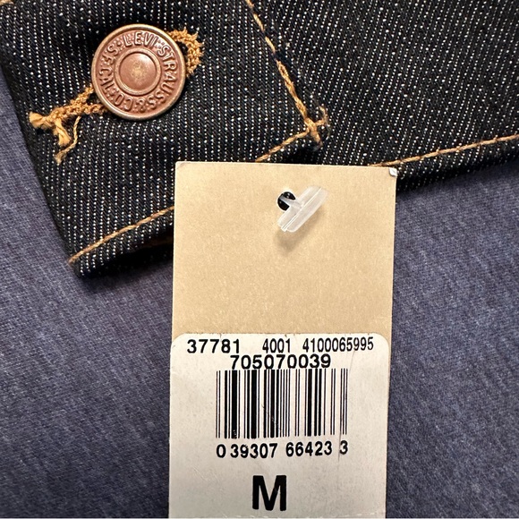 NWT LEVI'S 507 Standard Trucker Rigid Denim Jacket sz M Cotton Unwashed Red Tab - Picture 5 of 16